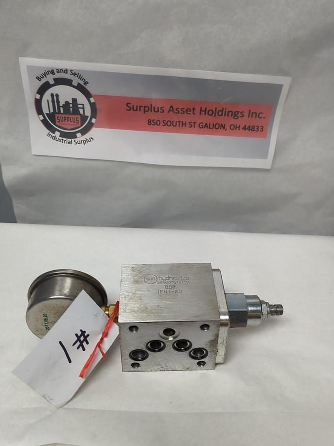 Used SUN HYDRAULICS,BBP,MANIFOLD IFNI-A2 WITH PPFB-LAN CARTRIDGE VALVE PRE-OWNED
