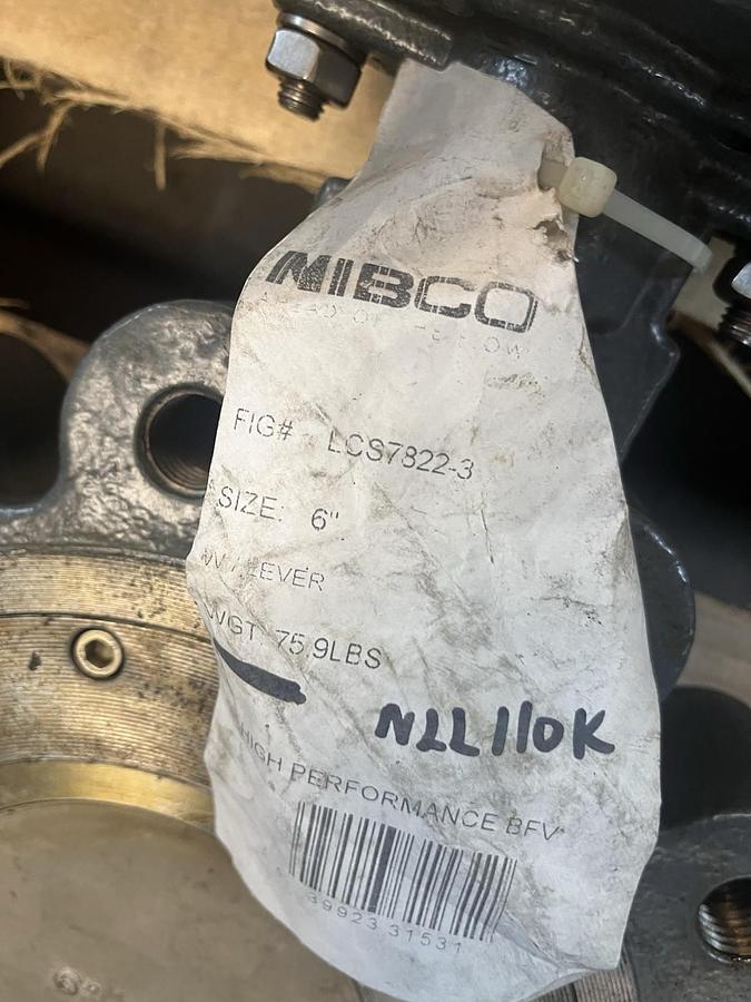 NIBCO,LC7822-3,SIZE 6 BUTTERFLY VALVE CLASS 300