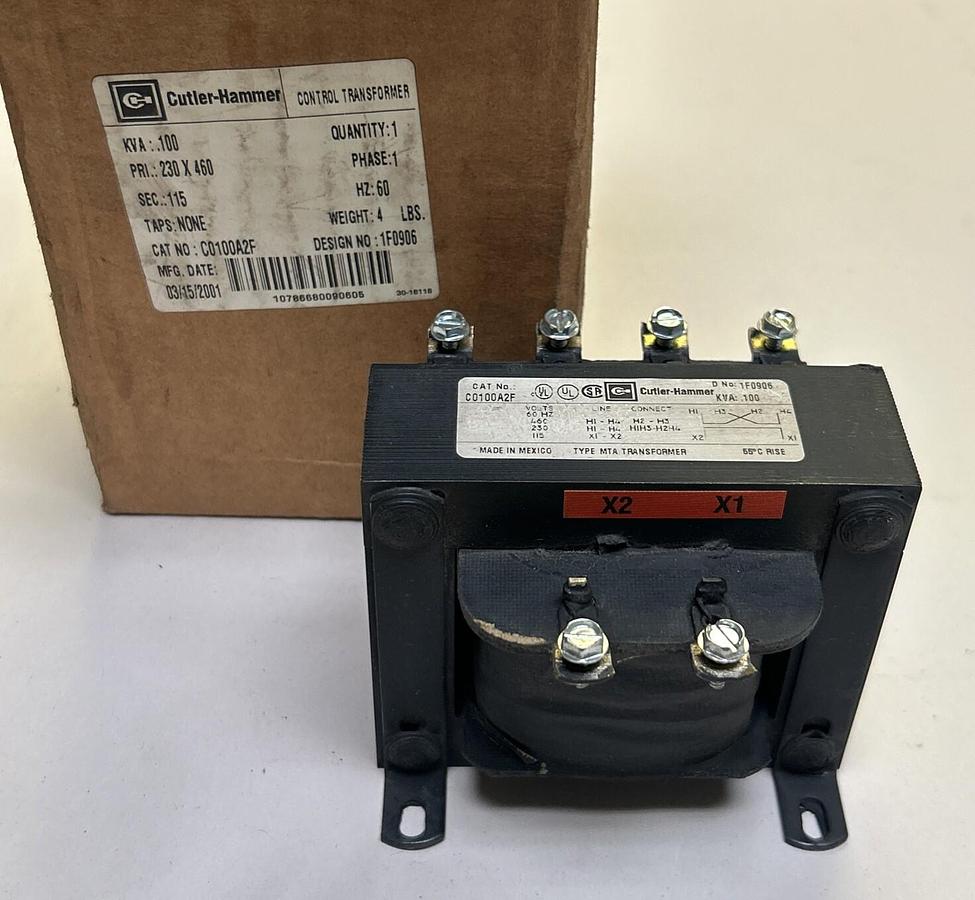 CUTLER HAMMER,C0100A2F,TRANSFORMER .100KVA 230X460V NOS