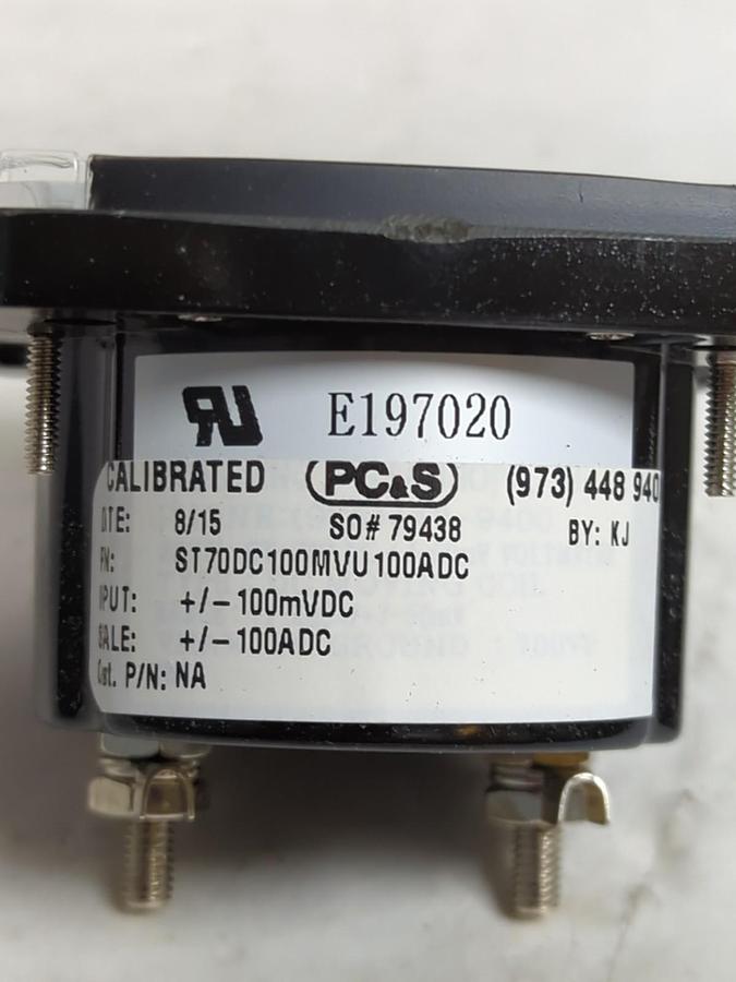 PC.S,ST70DC100MVU100ADC,PRESSURE GAUGE -100-0-+100 DC AMPERES NOS