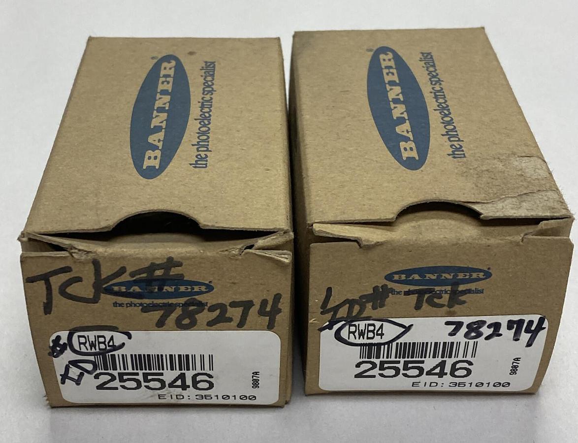 BANNER,RWB4,WIRING BASE LOT OF 2 NOS