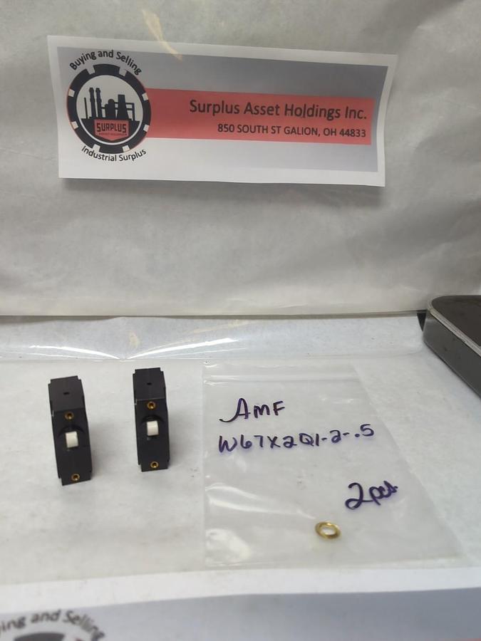 Used AMF,W67X2Q1-2-.5,CIRCUIT BREAKER .5 AMP 250VAC LOT OF 2 PRE-OWNED