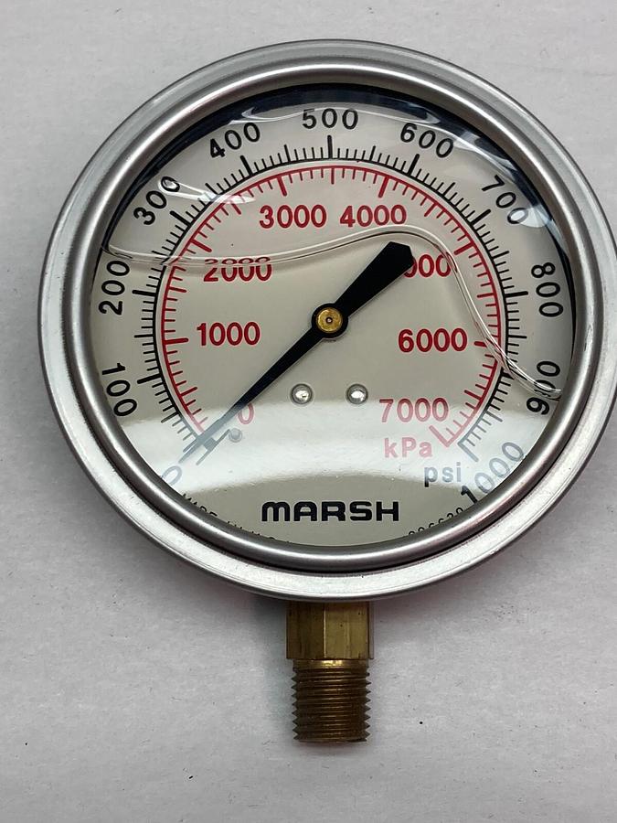 Used Marsh,0-1000psi 0-7000kPa,Scale Pressure Gauge