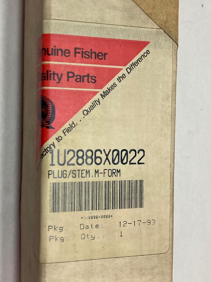 Fisher,1U2886X0022,Plug/stem Assembly M-Form