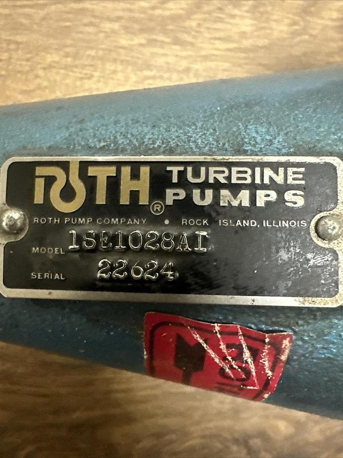 Used Roth,1SE1028AI,Turbine Pump