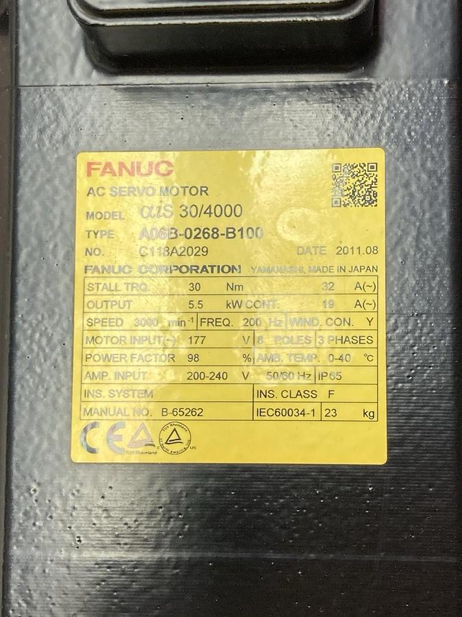 Used Fanuc,A06B-0268-B100,AC Servo Motor