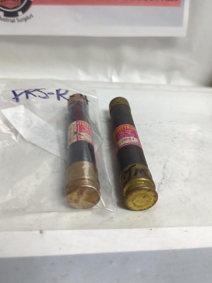 Used COOPER BUSSMANN,FRS-R-4,FUSETRON FUSE 4 AMP LOT OF 2 PRE-OWNED