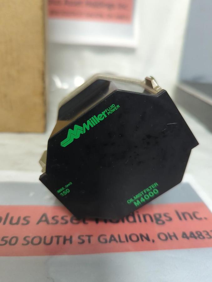 MILLER FLUID POWER,M4000-15N,PNEUMATIC OIL MIST FILTER 1/2 INCH NPT NOS