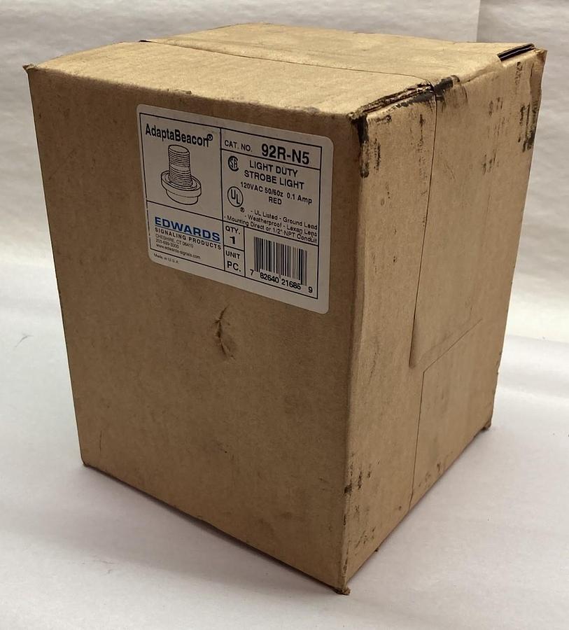 Used Edwards Signaling,92R-N5,AdaptaBeacon Light Duty Strobe Light 120Vac 50/60Hz