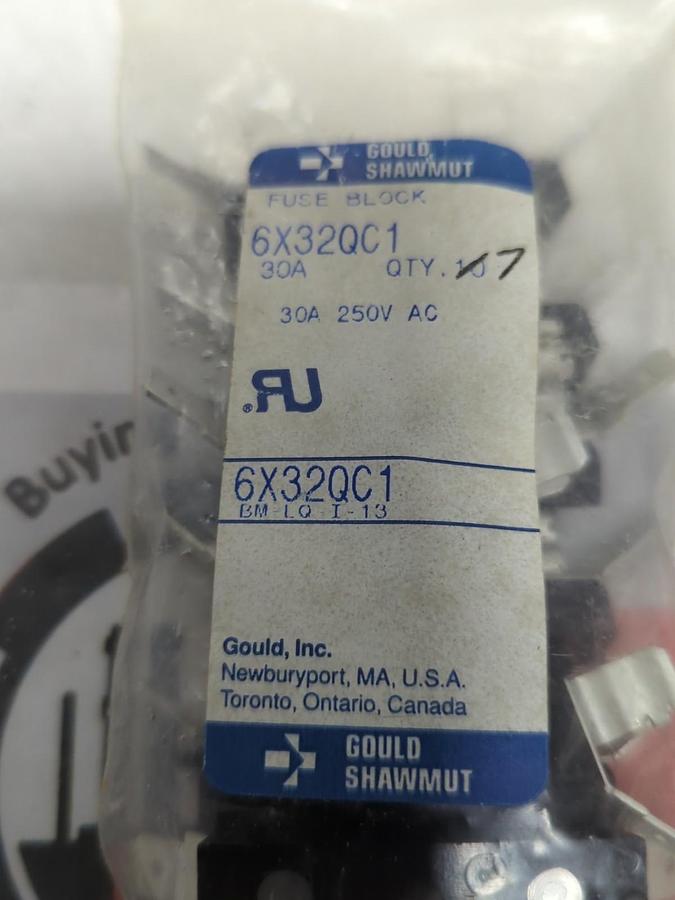 GOULD SHAWMUT,6X32QC1,SINGLE POLE FUSE BLOCK 30A 250V AC LOT OF 47 NOS