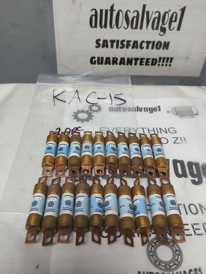 COOPER BUSSMANN,KAC-15,RECTIFIER 15 AMP FUSE LOT OF 20 NOS