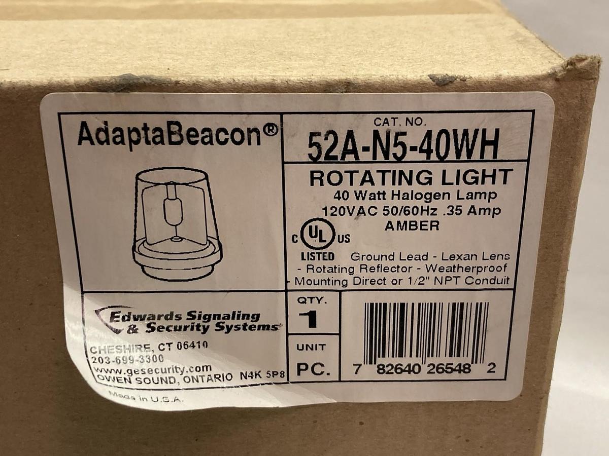 AdaptaBeacon,52A-N5-40WH,Rotating Light 40W 120Vac 50/60Hz