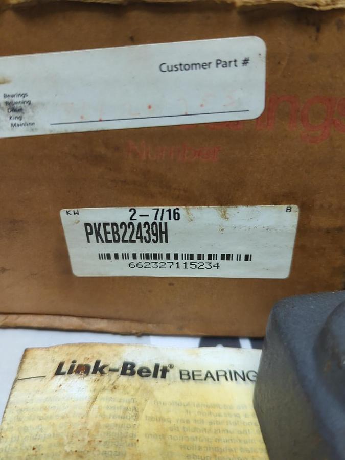LINK-BELT,PKEB22439H,PILLOW BLOCK BEARING 2-7/16 INCH BORE NOS