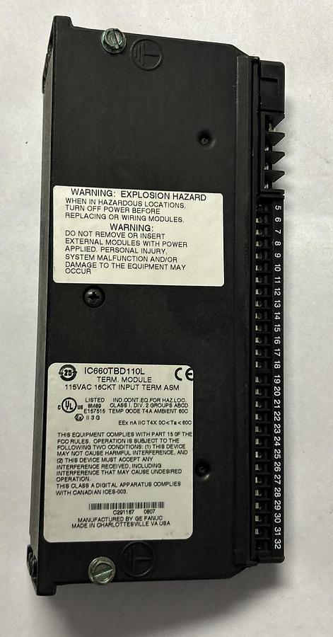 Used GE FANUC,IC660TBD110 IC660TBD110L, TERMINAL ASSEMBLY