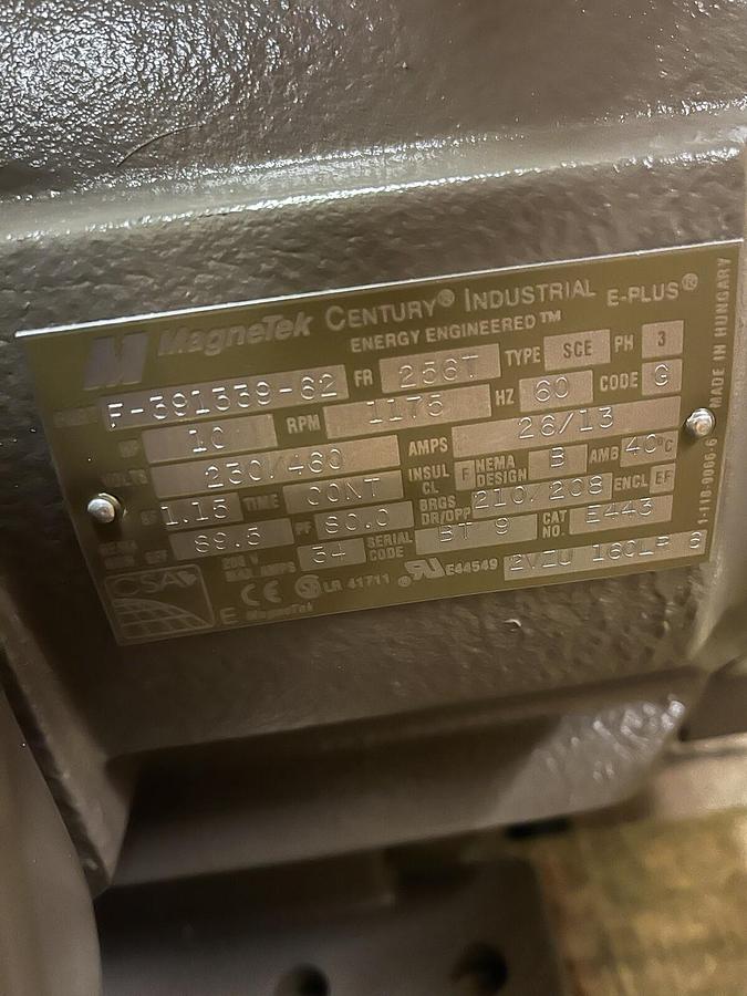 Used MAGNETEK CENTURY,E443,E-PLUS 10HP MOTOR 1175RPM 3PH 256T