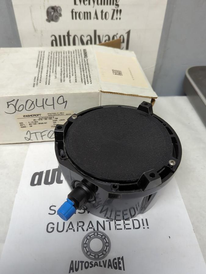 ASHCROFT,45-1279-A8-02L-15#,4-1/2 IN DURAGAUGE BRZ TUBE/BRASS SKT NOS