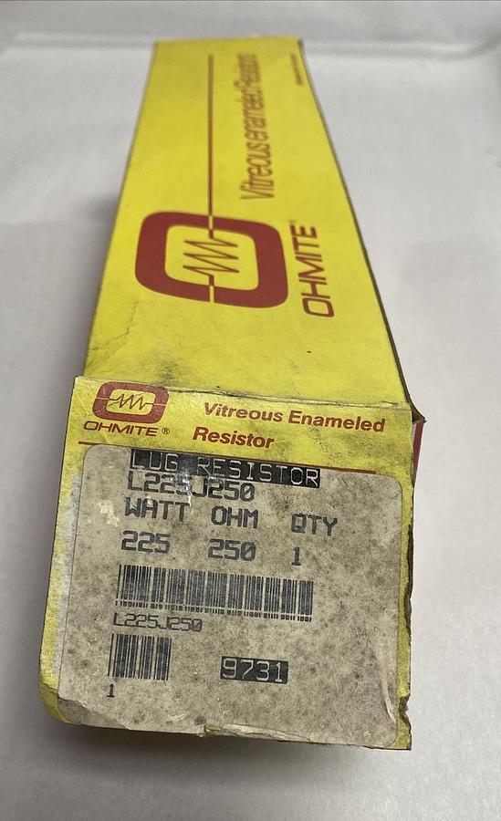 OHMITE,L225J250,LUG RESISTOR 225 WATT 250 OHM NOS