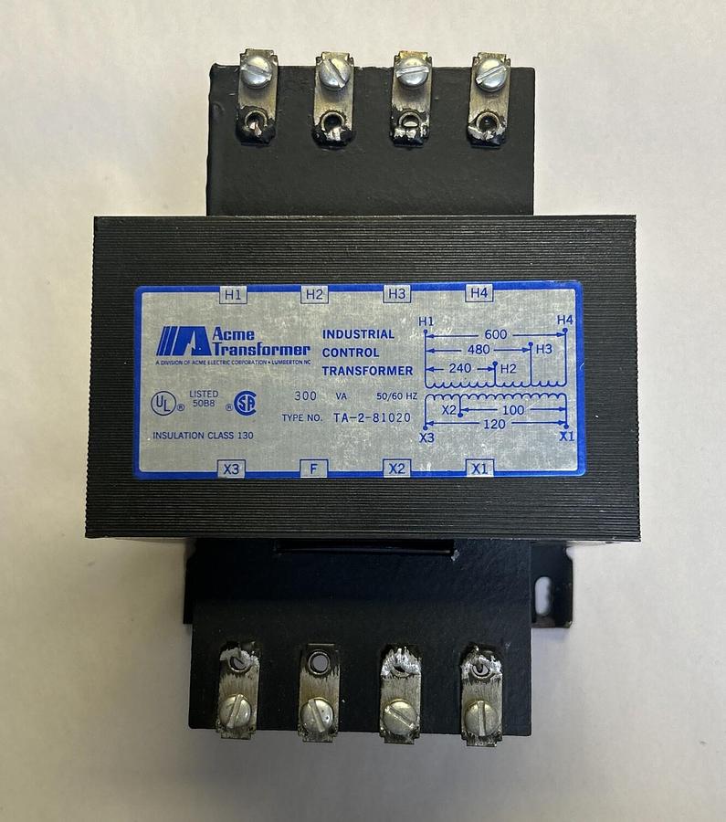 Used ACME TRANSFORMER.TA-2-81020,INDUSTRIAL CONTROL TRANSFORMER 300VA