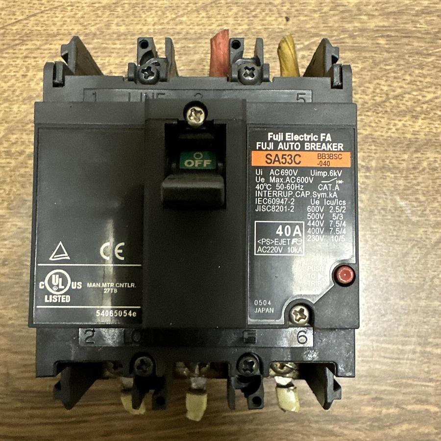 Used Fuji,SA53C,Circuit Breaker 40 Amp