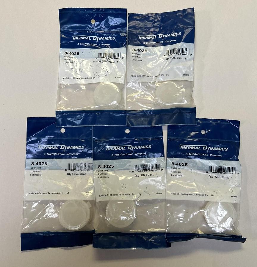 THERMAL DYNAMICS,8-4025,PLASMA LUBRICANT LOT OF 5 NEW