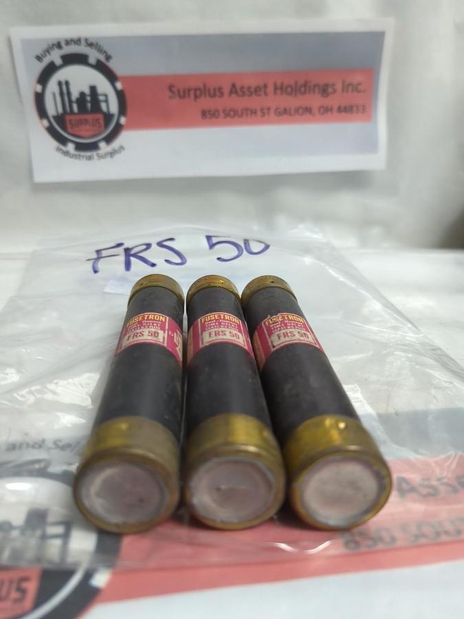 Used COOPER BUSSMANN,FRS-50,FUSETRON FUSE 50 AMP LOT OF 3 PRE-OWNED
