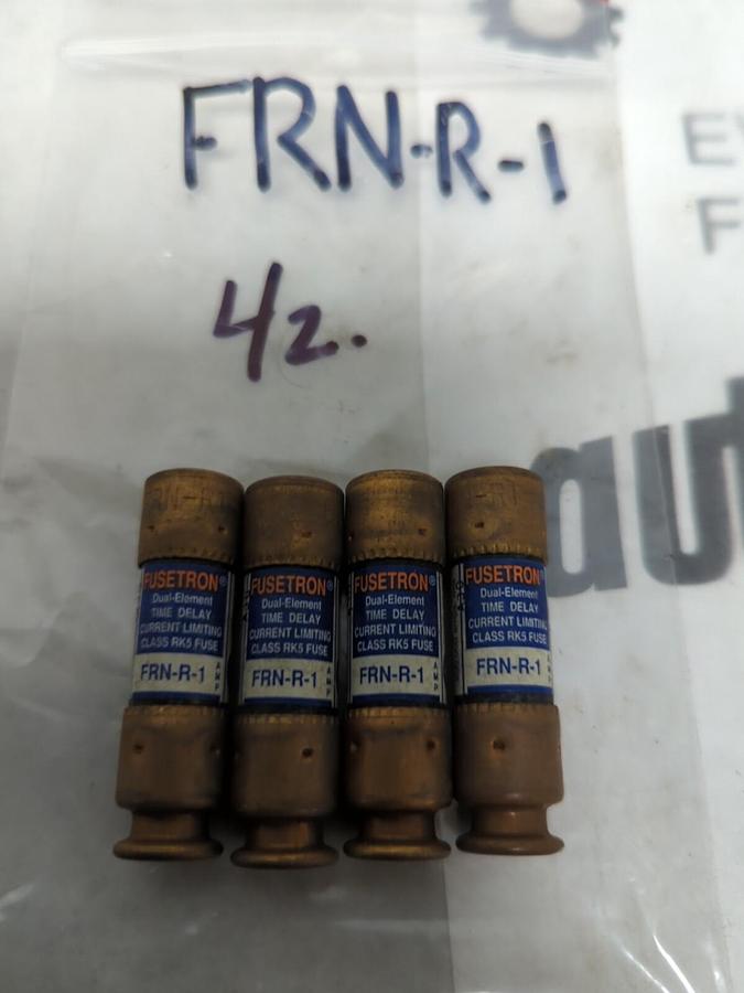 COOPER BUSSMANN,FRN-R-1,FUSETRON 1 AMP FUSE LOT OF 4 NOS