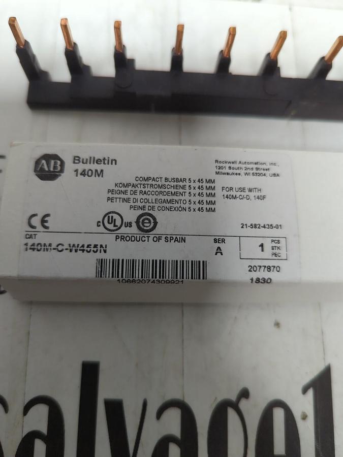 ALLEN BRADLEY,140M-C-W455N/A,COMPACT BUSBAR 5X45MM FOR USE W/ 140M-C/D 140F NOS