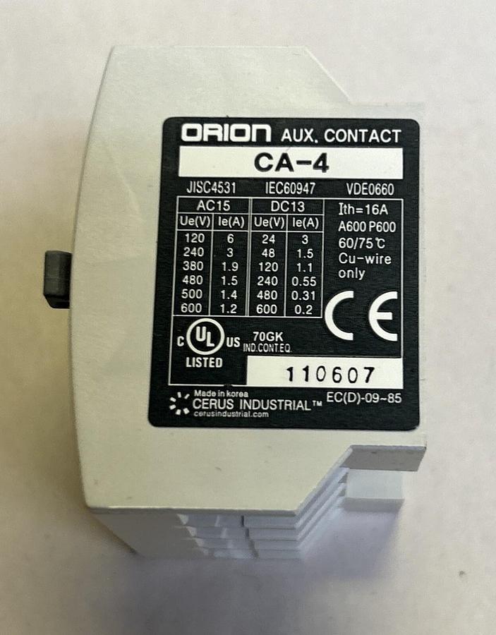 CERUS INDUSTRIAL,CA-4,AUXILIARY CONTACTOR NOS