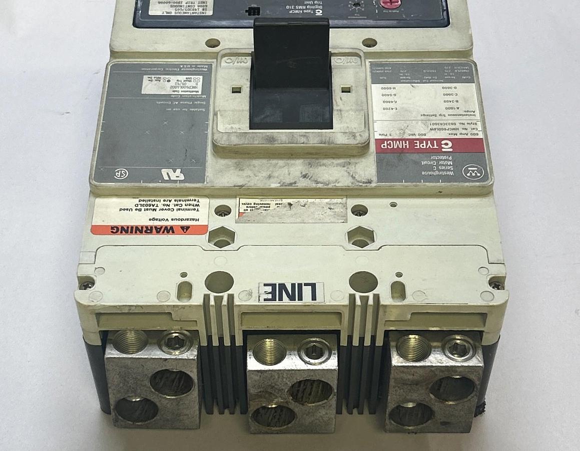 Used WESTINGHOUSE,HMCP600L6W,CIRCUIT BREAKER 600A 600V 3P