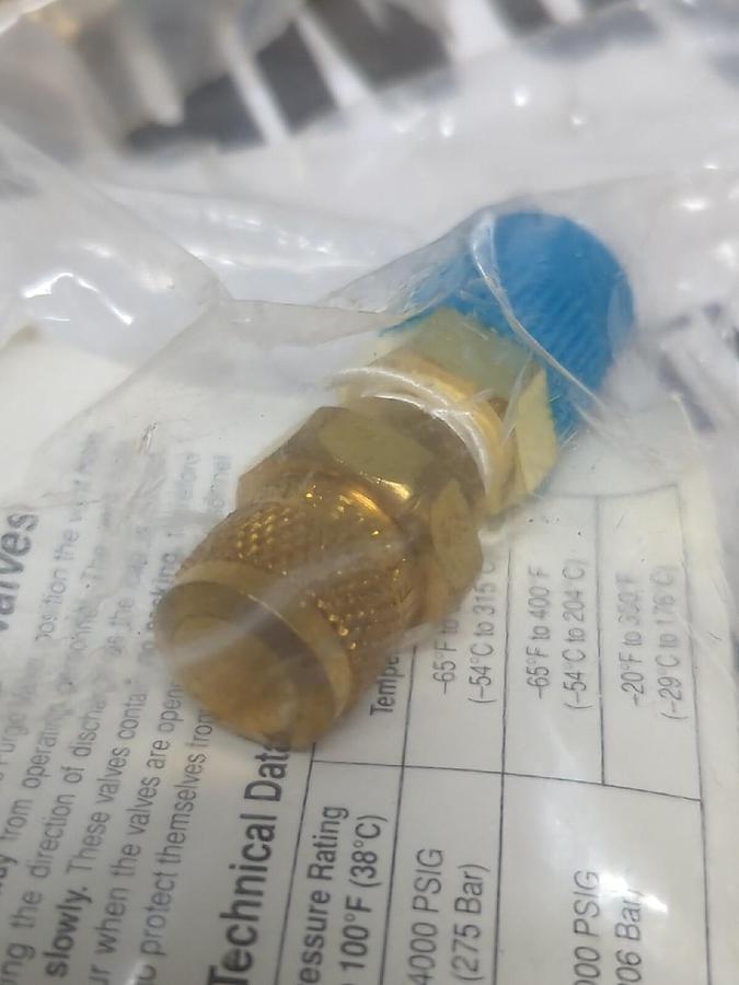 WHITEY,1/4 IN,BRASS PURGE VALVE LOT OF 4 NEW