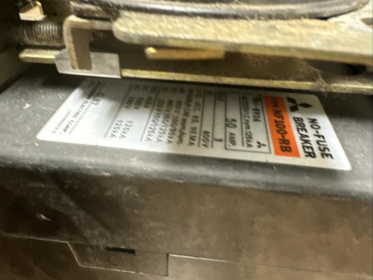 Used Mitsubishi,NF100-RB,50Amp No Fuse Circuit Breaker WLN203N340-1 Switch