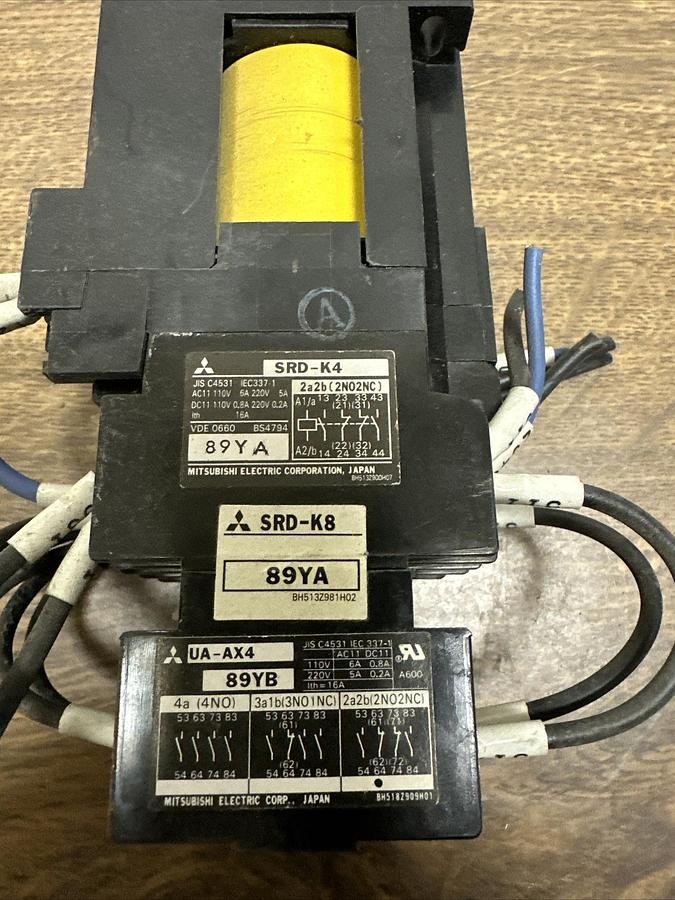 Used Mitsubishi,SRD-K4,Magnetic Contactor With UA-AX4 Aux Block