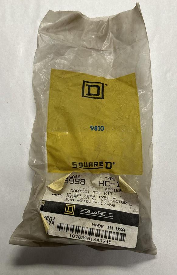 Used SQUARE D,9998-HC-1,CONTACT KIT NOS