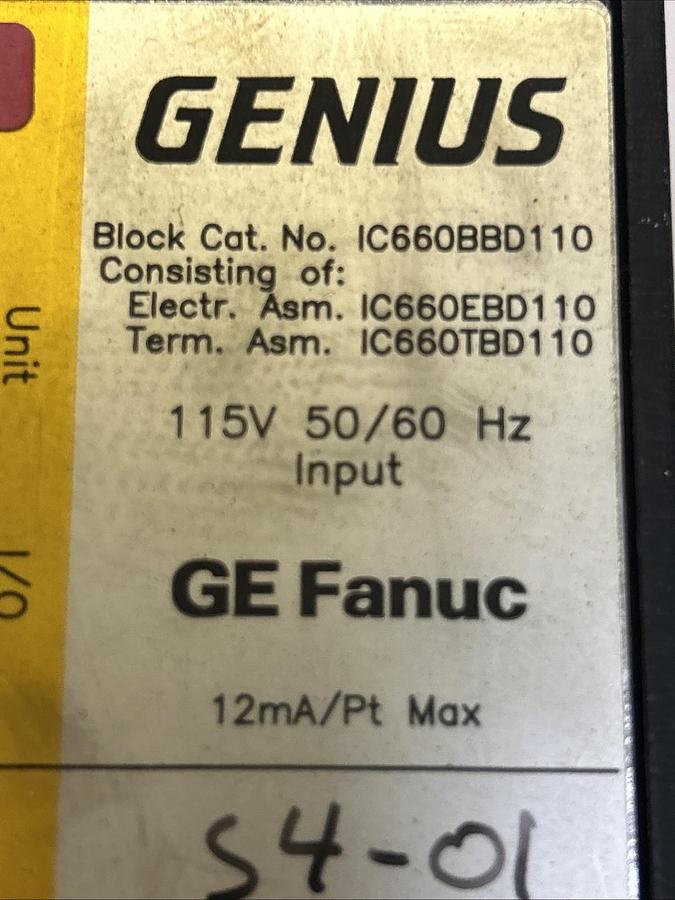 Used GE FANUC,IC660BBD110,GENIUS BLOCK I/O MODULE