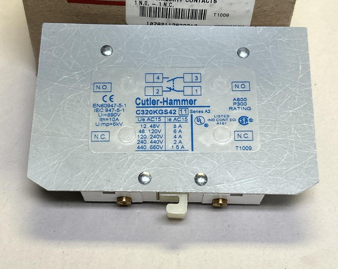 EATON CUTLER-HAMMER,C320KGS42,AUXILIARY CONTACT NOS