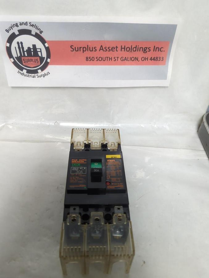 Used FUJI,BB3BEB-030,EA53B CIRCUIT BREAKER 30 AMP PRE-OWNED