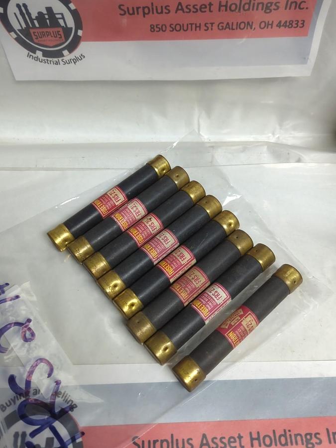 Used COOPER BUSSMANN,FRS-2-1/4,FUSETRON 2-1/4 AMP FUSE LOT OF 8 PRE-OWNED