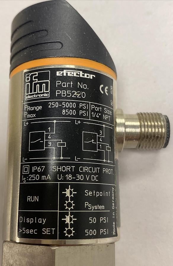 IFM Efector,500 PB5220,Pressure Sensor New In Box