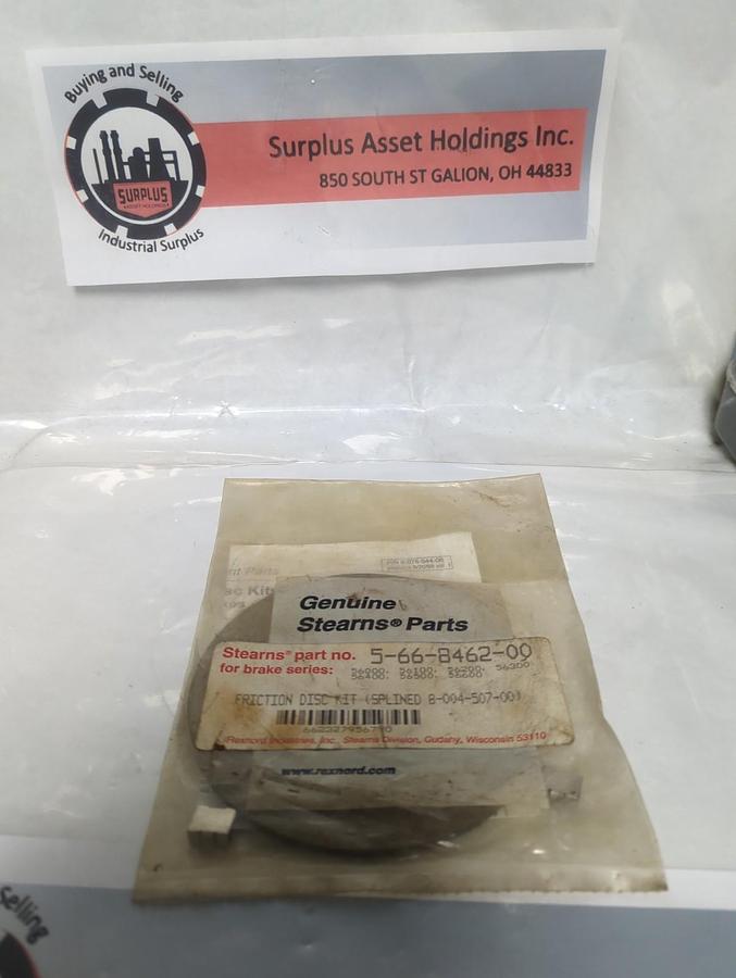 REXNORD STEARNS,5-66-8462-00,FRICTION DISC KIT-SPLINED 8-004-507-00 NOS