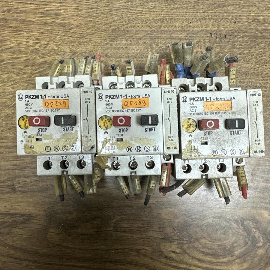 Used Klockner Moeller,PKZM 1-1,Manual Motor Starter LOT of 3