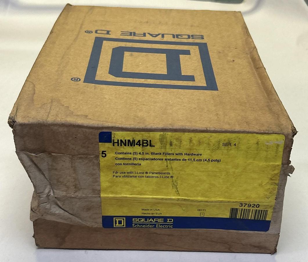 Used SQUARE D,HNM4BL,BLANK FILLERS WITH HARDWARE NEW