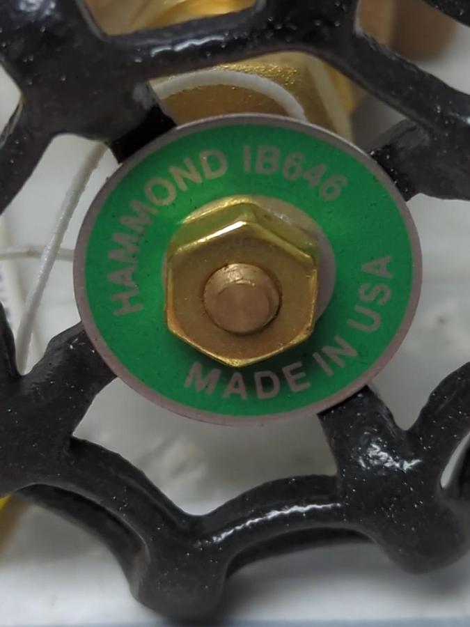 HAMMOND,IB646-1/2,GATE VALVE 1/2 INCH NOS