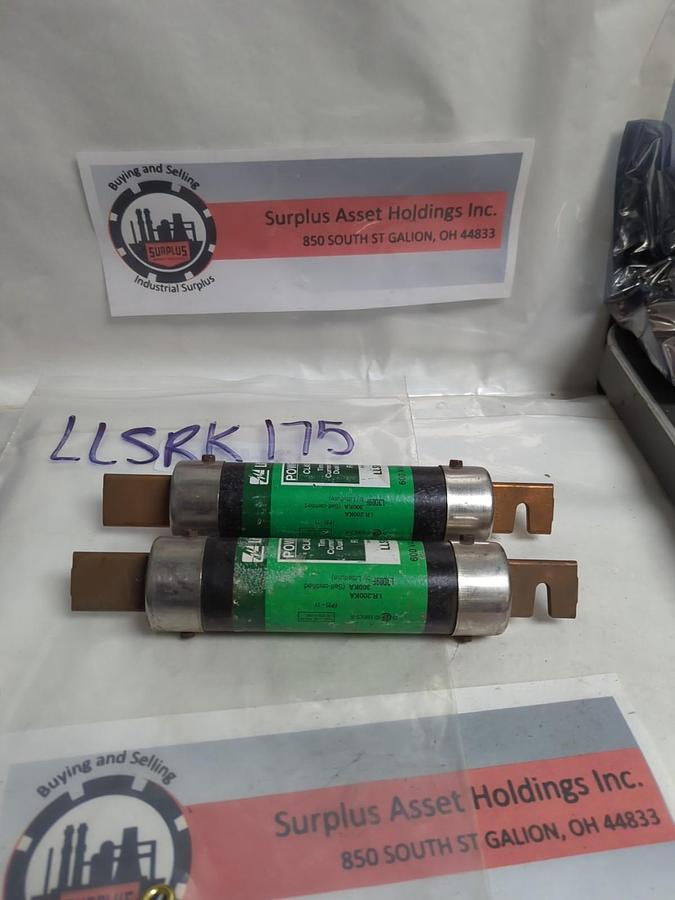 Used LITTELFUSE,LLSRK175,POWR-GARD 175 AMP FUSE LOT OF 2 PRE-OWNED