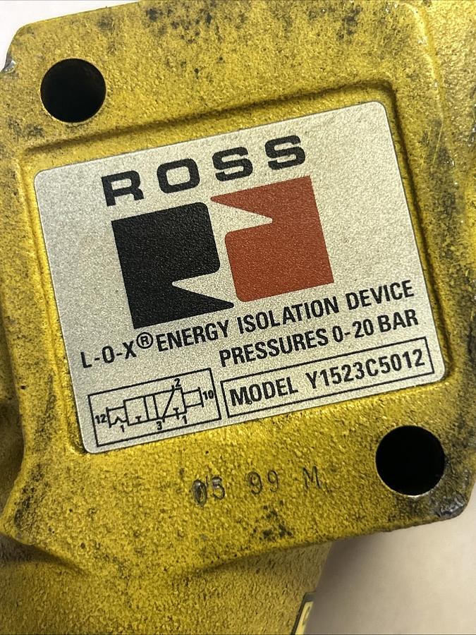 Used ROSS CONTROLS,Y1523C5012,MANUAL LOCKOUT VALVE