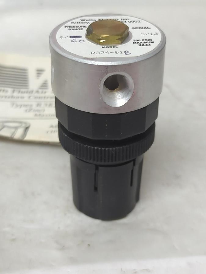 WATTS,R374-01B,FLUIDAIR MINIATURE REGULATOR 1/8 INCH NOS