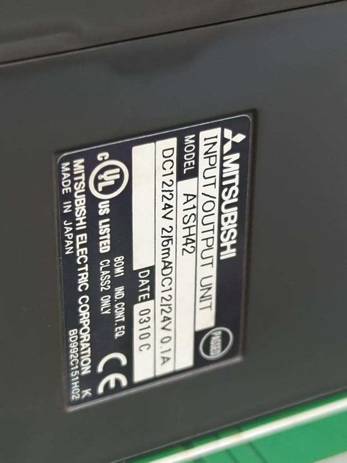 Used MITSUBISHI,A1SJHCPU,MELSEC PROG. CONTROLLER LOGIC/RACK WITH (3) A1SY42 MODULES