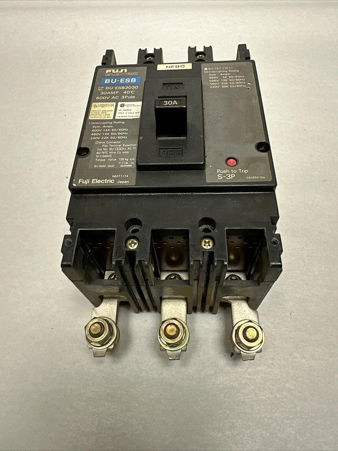 Used Fuji,BU-ESB3030,30 Amp 3 Pole 600VAC Circuit Breaker