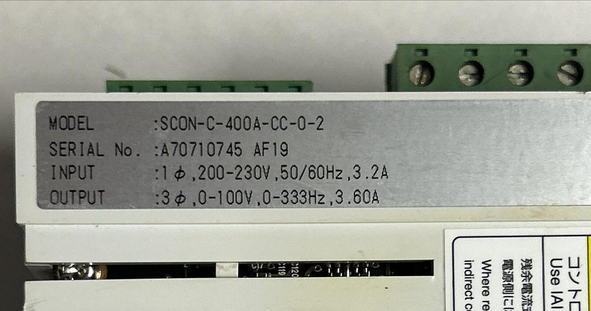 Used IAI CORPORATION,SC0N-C-400A-CC-0-2, ACTUATOR CONTROL