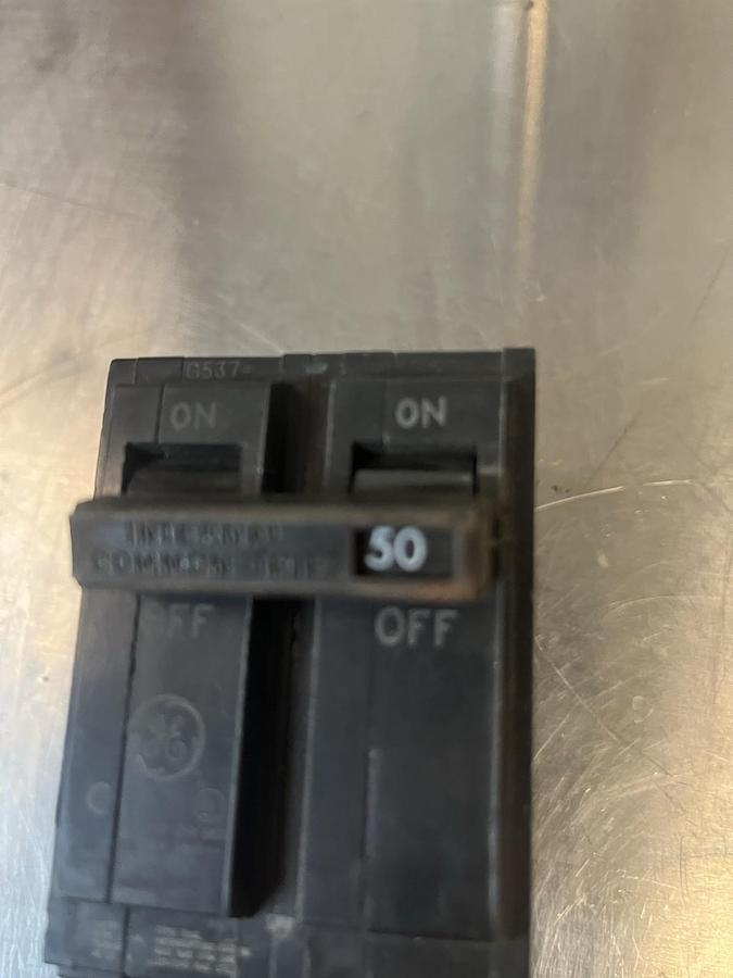 Used GE,THQL2150,CIRCUIT BREAKER 50AMP 2P 120/240V