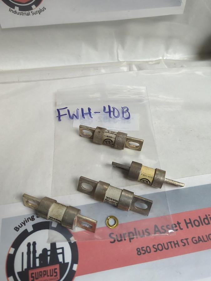 Used COOPER BUSSMANN,FWH-40B,SEMICONDUCTOR 40 AMP FUSE LOT 4 OF PRE-OWNED